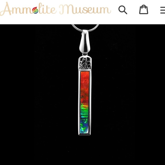 Ammolite Set In Sterling Silver Evita Pendant - Picture 4 of 8